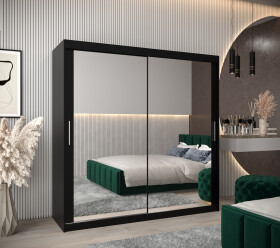 Šatní skříň Abi T3 Barva korpusu: Černá, Rozměry: 200 cm, Dveře: Černá