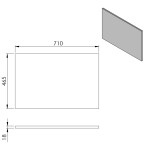 SAPHO - CIRASA deska DTDL 71x1,8x46,5cm, dub stříbrný CR071-1111