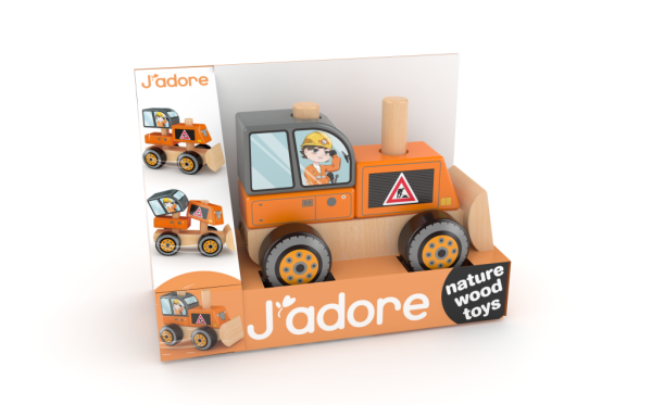 Stavební auto dřevěná skládačka - J'ADORE