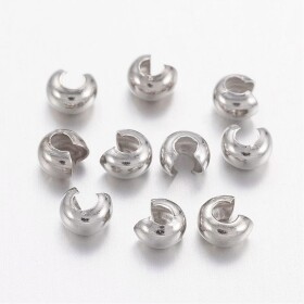 Krytka na zamačkávací rokajl - 3,0 mm - platinová - 1ks