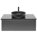 Koupelnová skříňka s kamennou krycí deskou a umyvadlem SAT Feel 100x30x46 cm antracit SATFEEL100ANTTKB SATFEEL100ANTTKB