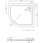 MEXEN - Flow Sprchová vanička čtvrtkruh asymetrická slim pravá 100 x 80, bílá lesk 46Q108010R