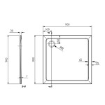 AQUALINE - TECMI sprchová vanička z litého mramoru, čtverec 90x90cm, bílá PQ009