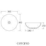 CERANO - Umyvadlo keramické Elio - na desku - bílá lesklá - Ø 36 CER-477011