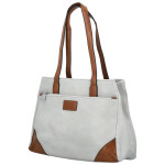 Trendy dámská koženková kabelka na rameno Remiga, světle šedá