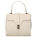 Elegantní dámská kožená kabelka do ruky Alina, béžová