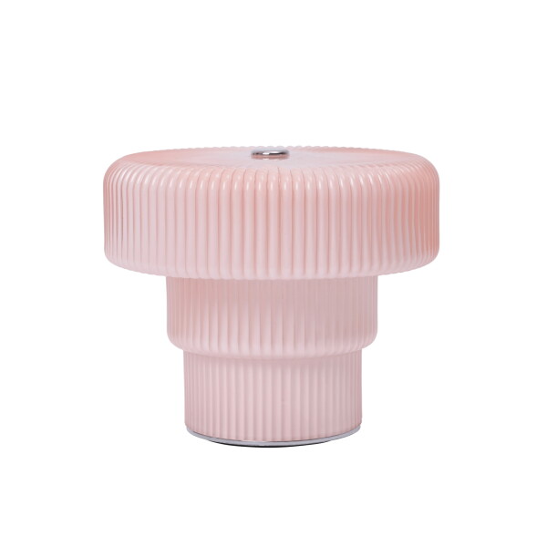 Ferm Living Skleněná stolní LED lampička Ripple Pale Rose, růžová barva, sklo