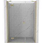 MEXEN/S - Mist-H sprchové dveře křídlové levé 120, transparent, zlatá kartáčovaná 8A5-120-001-55-00-L