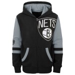 Outerstuff Dětská mikina Brooklyn Nets NBA Fleece Full-Zip Hoodie Černá (YOUTH)