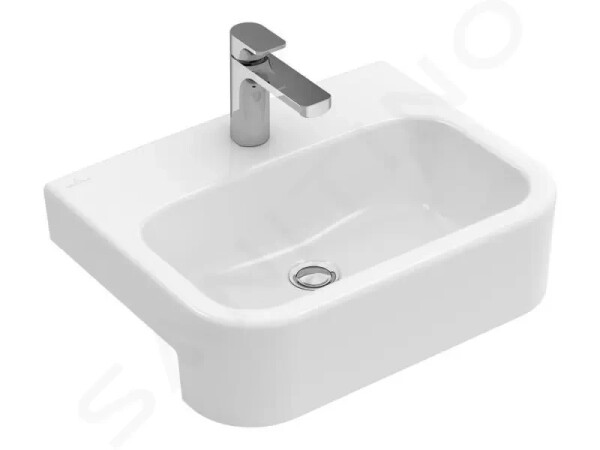 VILLEROY & BOCH - Architectura Umyvadlo polozápustné 550x430 mm, bez přepadu, otvor pro baterii, CeramicPlus, alpská bílá 419056R1