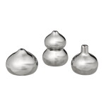 Ferm Living Kameninové mini vázičky Komo – set 3 ks, stříbrná barva, keramika