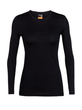 Dámské merino triko dlouhý rukáv ICEBREAKER Wmns 200 Oasis LS Crewe, Black velikost: L