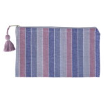 MADAM STOLTZ Kosmetická taštička Striped Lavender, modrá barva, textil