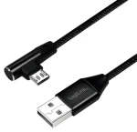LogiLink USB-A - Micro-USB 1m černá / Kabel / opletený / úhlový 90° / USB 2.0 (CU0142)