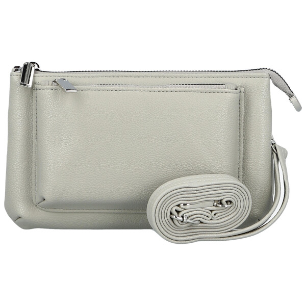 Trendy dámská koženková crossbody kabelka Aksila, světle šedá