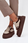 Dámské sneakersy na platformě Big Star SS274356 leopardí hnědo-bežové 39