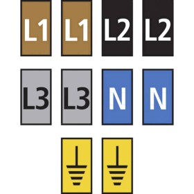 HellermannTyton WIC2-L1,L2,L3,N,Earth-PA66-MIX označovací klip na kabely Otisk (Kabelový značkovač) L1, L2, L3, N, Erde 561-02300