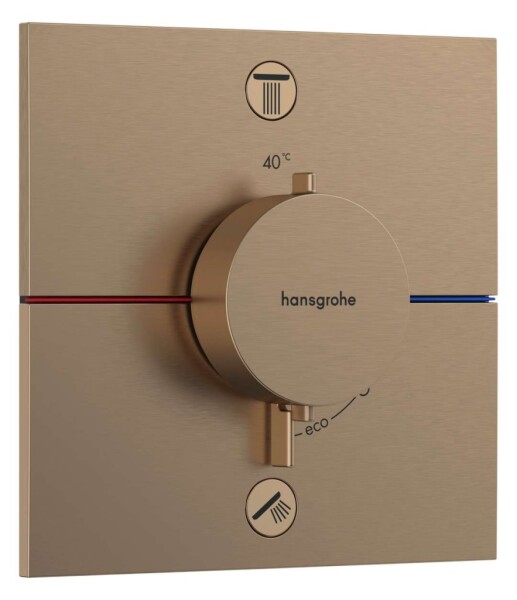 HANSGROHE - ShowerSelect Comfort E Termostatická baterie pod omítku, pro 2 spotřebiče, kartáčovaný bronz 15578140