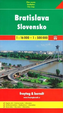 Slovensko Bratislava mapy (1:500.000, 1:16 000)