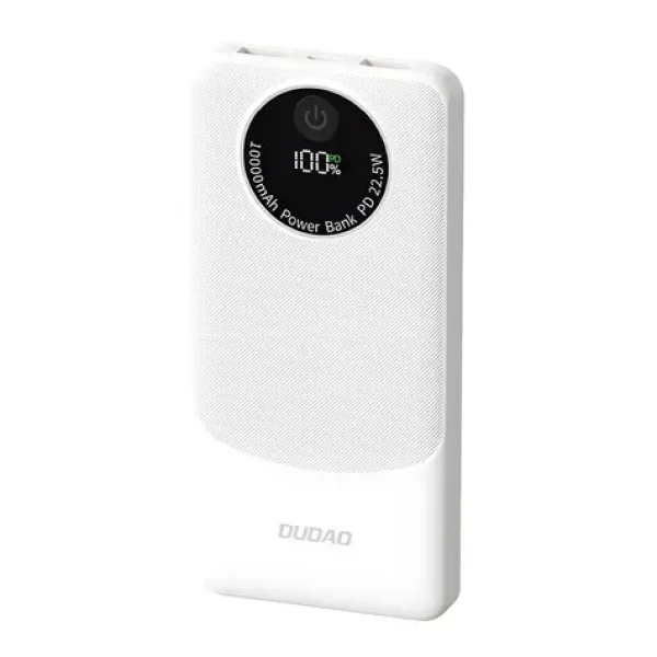Dudao K12 10000mAh bílá / Powerbanka / 22.5W / USB-A / USB-C