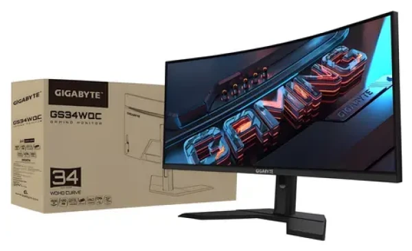 34" GIGABYTE GS34WQC A černá / Monitor / VA / WQHD 3440x1440 / 120Hz / HDR10 / 2x HDMI + DP (GS34WQC A)