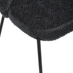 Židle jídelní, šedá látka, černé kovové nohy.