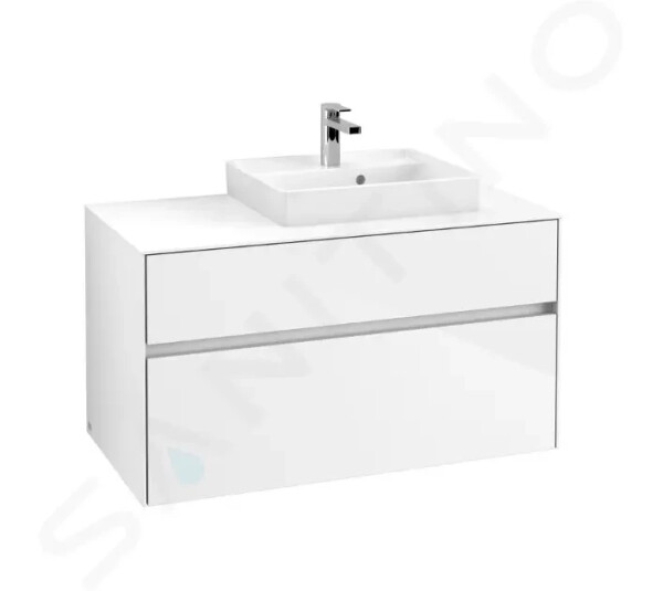 VILLEROY & BOCH - Collaro Umyvadlová skříňka, 1000x548x500 mm, 2 zásuvky, Glossy White C01500DH