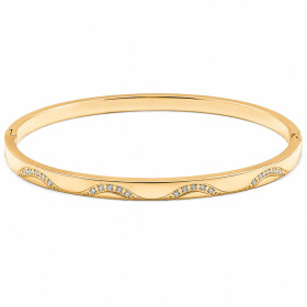 Pevný bangle náramek Laura Gold - chirurgická ocel, Zlatá