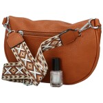 Trendy dámská koženková kabelko-ledvinka Bindy, hnědá