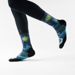Unisex merino ponožky SMARTWOOL Trail Run Targeted Cushion Treeline Prin, Deep Navy velikost: 42-45 (L)