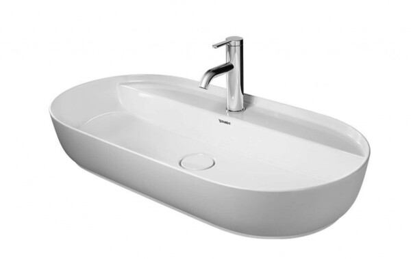 DURAVIT - Luv Umyvadlo na desku, 80x40 cm, bez přepadu, s otvorem pro baterii, WonderGliss, bílá 03808000001