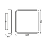 SAPHO - ORBIS BACKLIGHT stropní svítidlo, 350x350, WIFI RGB+stmívatelné, 2800lm, 28W, černá AC314100055