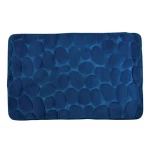 MSV PEBBLES tmavě modrá / Koupelnová předložka / 50 x 80 cm / polyester, PU pěna / protiskluzová