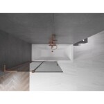 MEXEN/S - Velar L dvoukřídlá posuvná vanová zástěna 110 x 150, grafit, měď kartáčovaná 896-110-003-41-65