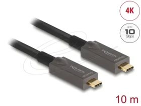 Delock Aktivní optický kabel USB-C - USB-C 10 m / Kabel / DisplayPort 1.4 / 4K / PD / černá (84150)