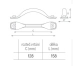 Bosetti Marella Nábytková úchytka rustikální Halti 128mm staroměď (351832)
