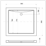 HOPA - AQUARIUS čtvercová sprchová vanička - Rozměr A - 90 cm, Rozměr B - 90 cm OLBVANACAQU90