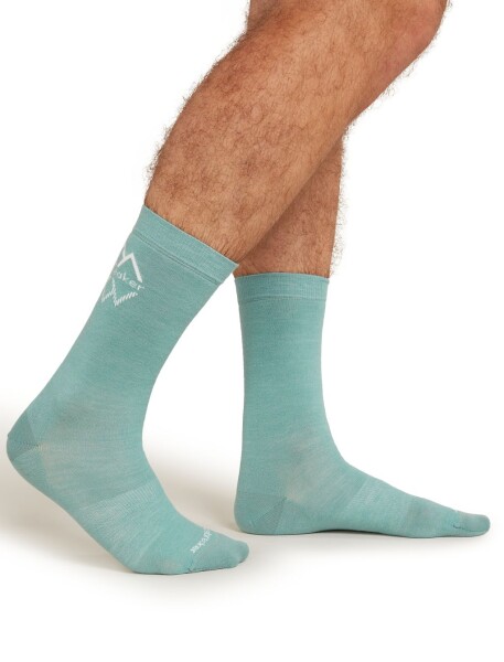 Pánské merino městské ponožky ICEBREAKER Mens Lifestyle Fine Gauge Crew IB Lo Re, Cloud Ray/Snow velikost: 45-49 (LXL)