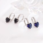 Náušnice Swarovski Elements Elizabeth Night - srdíčko, Černá