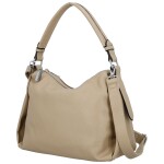 Trendy dámská koženková kabelka na rameno Magdalena, tmavě béžová