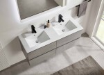 CERANO - Koupelnová skříňka Carole + keramické dvojumyvadlo Todo - betonově šedá - 121x50x46,5 CER-8050BD82991