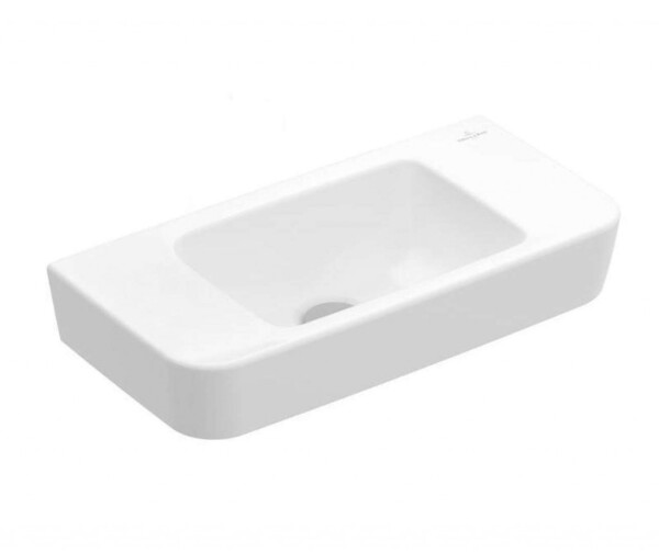 VILLEROY & BOCH - O.novo Umývátko Compact 50x25 cm, bez přepadu, bez otvoru pro baterii, CeramicPlus, alpská bílá 434253R1