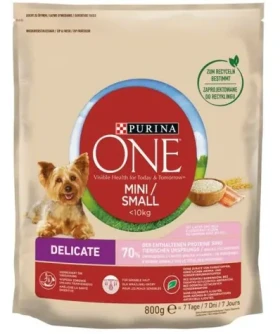 Purina ONE Mini Delicate Salmon rice 0,8 kg