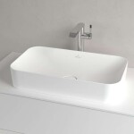 VILLEROY & BOCH - Finion Umyvadlo na desku 60x35 cm, bez přepadu, CeramicPlus, Stone White 414361RW