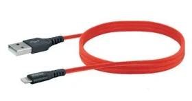 Schwaiger USB-A - Lightning červená / Datový kabel / 1,2 m / MFi certifikace / nylonový oplet / 2,4 A (LPRO410501)