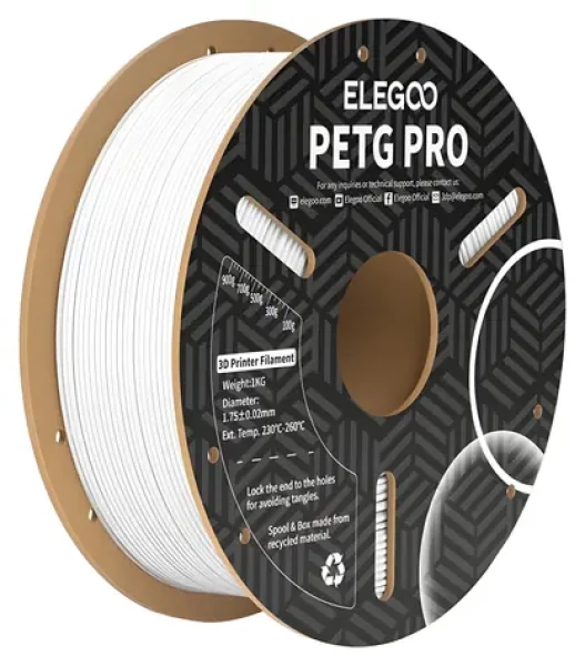Elegoo PETG Pro bílá / struna pro 3D tiskárnu / PETG / 1.75mm / 1kg (50.203.0199)