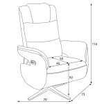 Polohovací křeslo, elektrické zabudované ovládání, funkce zero gravity, béžová, látka, TV-C5590 CRM2