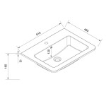 MEREO - Siena, koupelnová skříňka s umyvadlem z litého mramoru 61 cm, černá mat CN440M