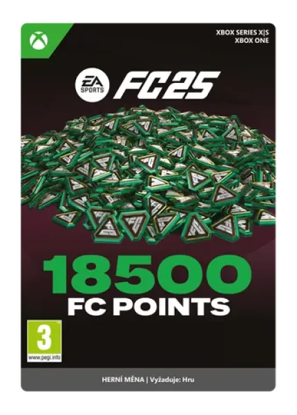 XSX EA SPORTS FC 25: 18500 bodů / El. licence / Sportovní / Angličtina / od 3 let / DLC pro Xbox Series (7F6-00847)