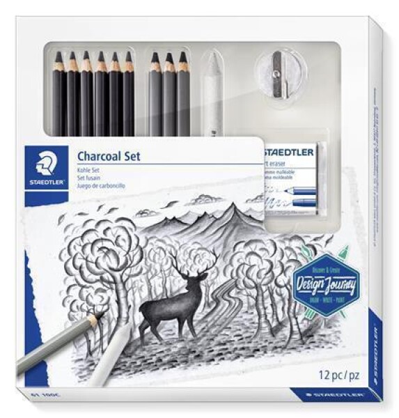 Staedtler Lumograph Design Journey sada uhlové tužky s pryží a